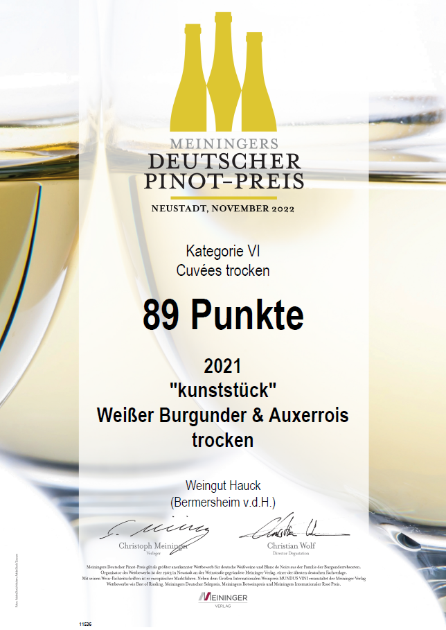 2021 "kunststück" Weißer Burgunder & Auxerrois trocken 